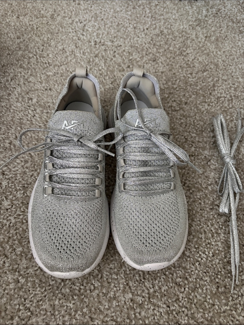 APL Silver Techloom Breeze Knit Athletic Sneakers